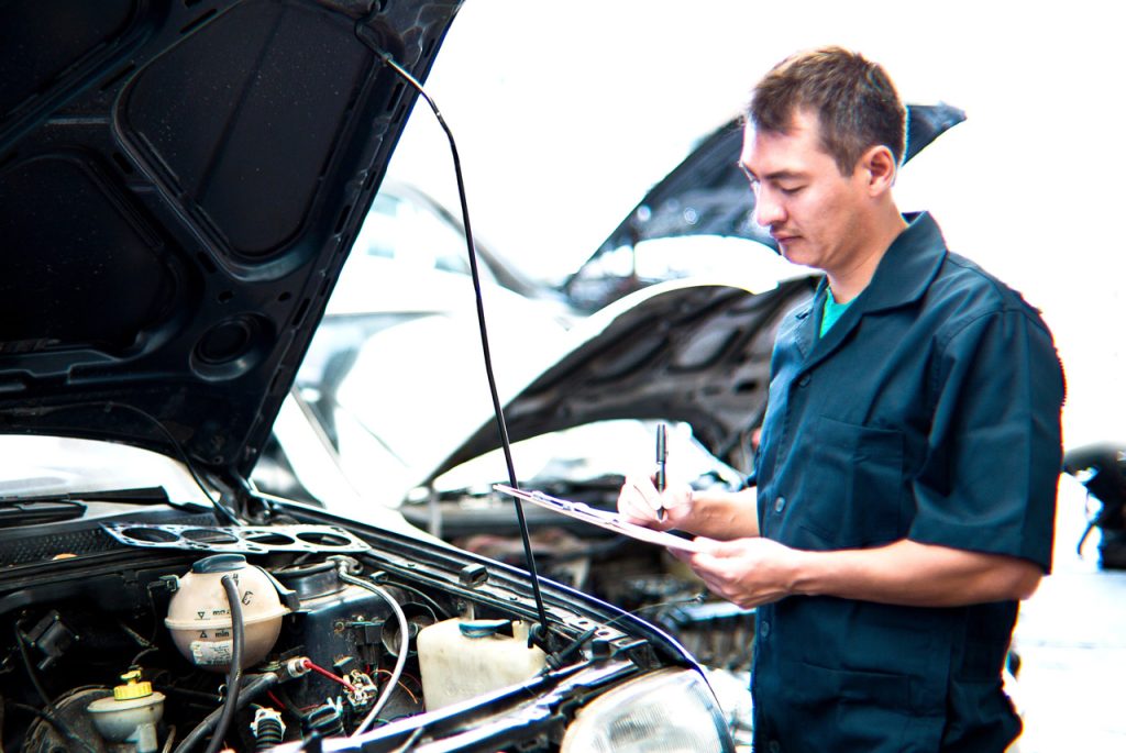 Detailed vehicle health report and checklist used during a professional independent third party auto inspection process.