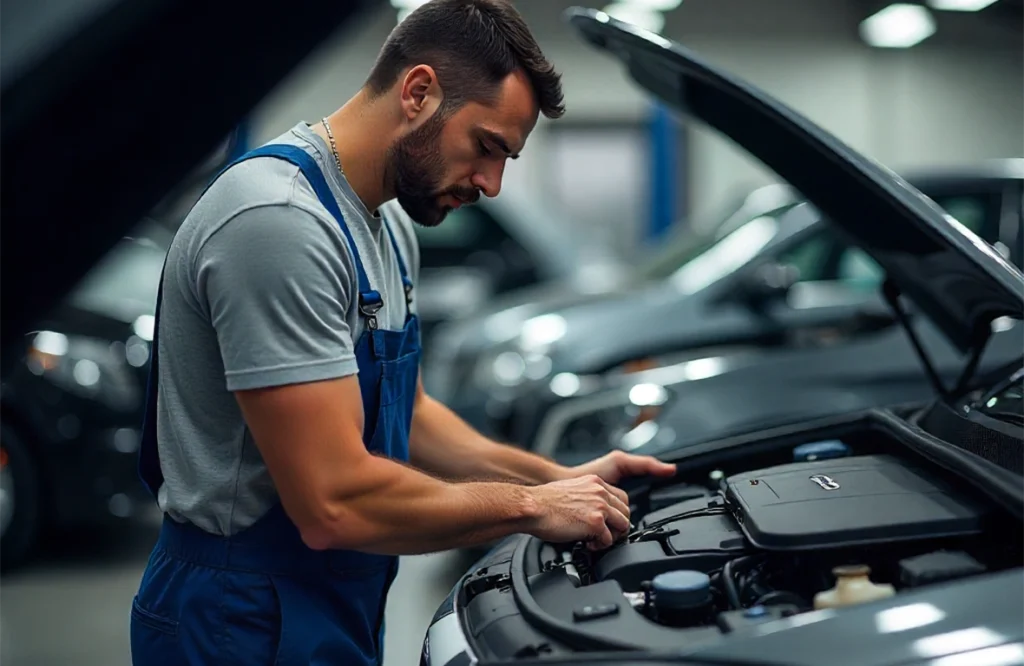 Mercedes-Benz sedan inspection in Houston including C-Class and E-Class models